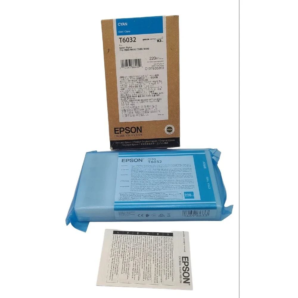 2023 GENUINE EPSON T6032 220ML CYAN INK STYLUS PRO 7800 7880 9800 9880‎
